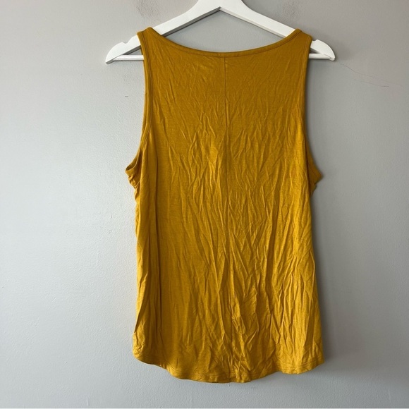 New York & Company Soho Jeans Mustard Tie Front Tank Top Medium - Picture 2 of 6